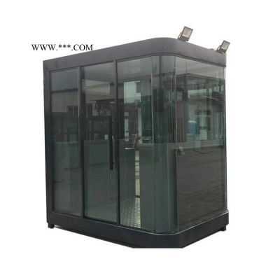 玻璃钢岗亭 钢化玻璃保安岗亭 单向防弹岗亭 玻璃形象站