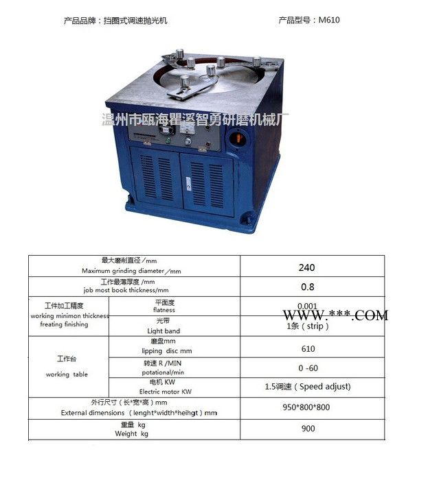 挡圈式平面石墨抛光机M610图2