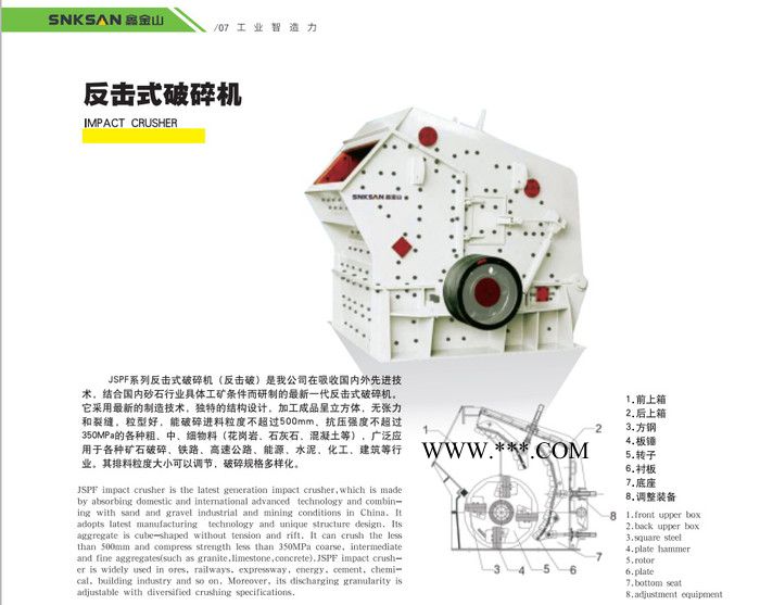 鑫金山JSPF 反击式破碎机可用于砂石骨料破碎制砂图9